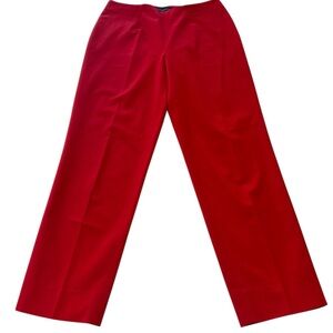 Piazza Sempione La Via 18 Red High Waist Straight Leg Flat Front Side Zip 42/6/8